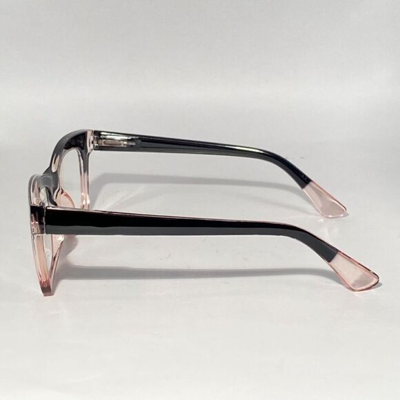 1284 Gretchen Reading Glasses 1.75 Square Black Pink Frames Oversize NWT - Picture 4 of 11